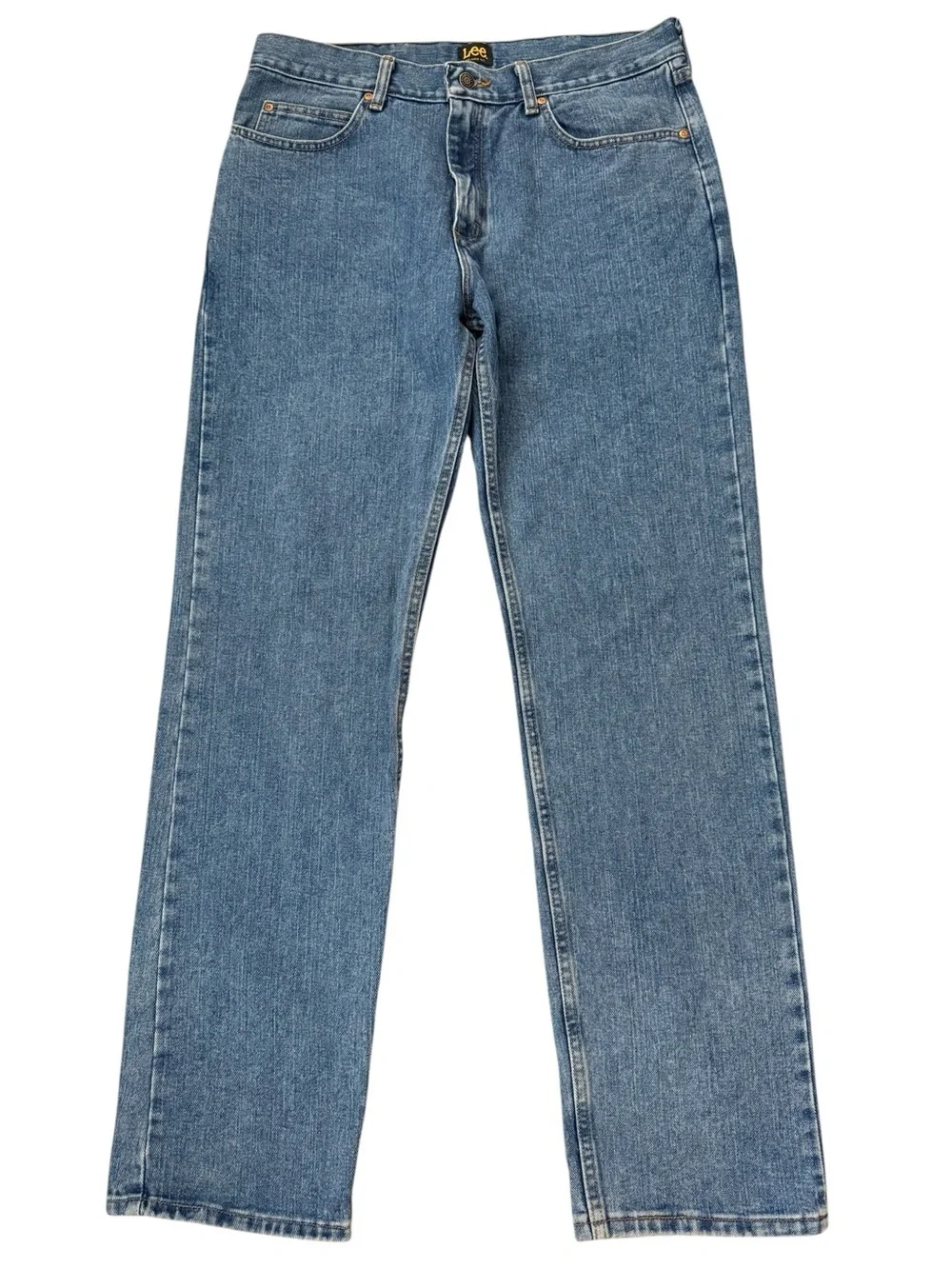 Lee Relaxed Fit Jeans Men’s 34x34 Fits 34x33.5 Medium Wash Straight Leg Cotton